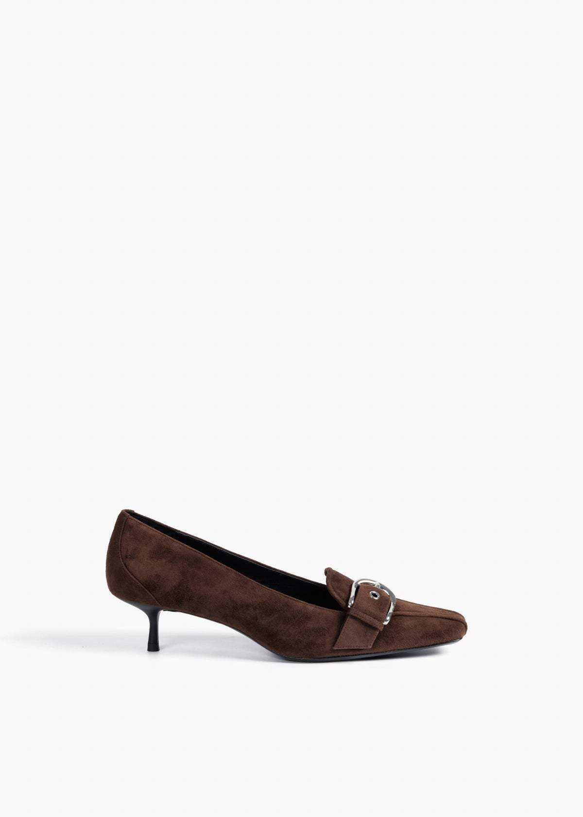 The Calla in dark brown suede
