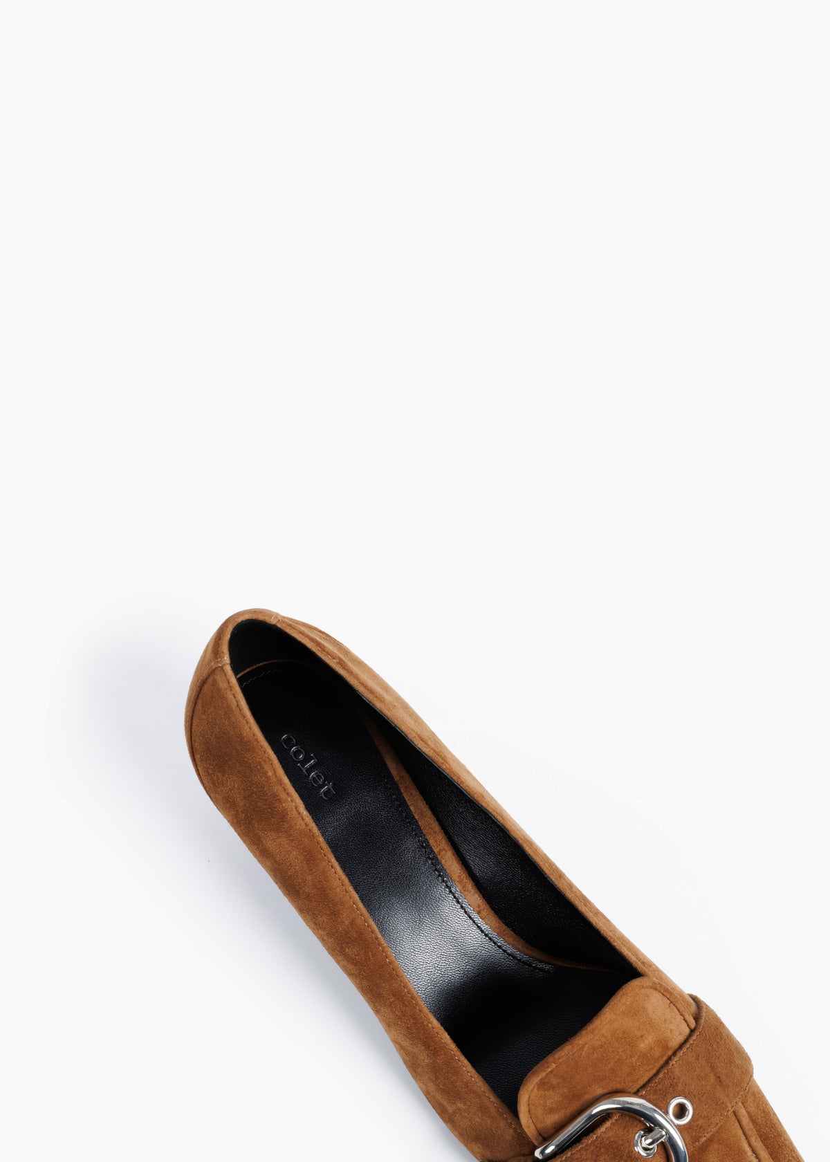 The Calla in taupe suede