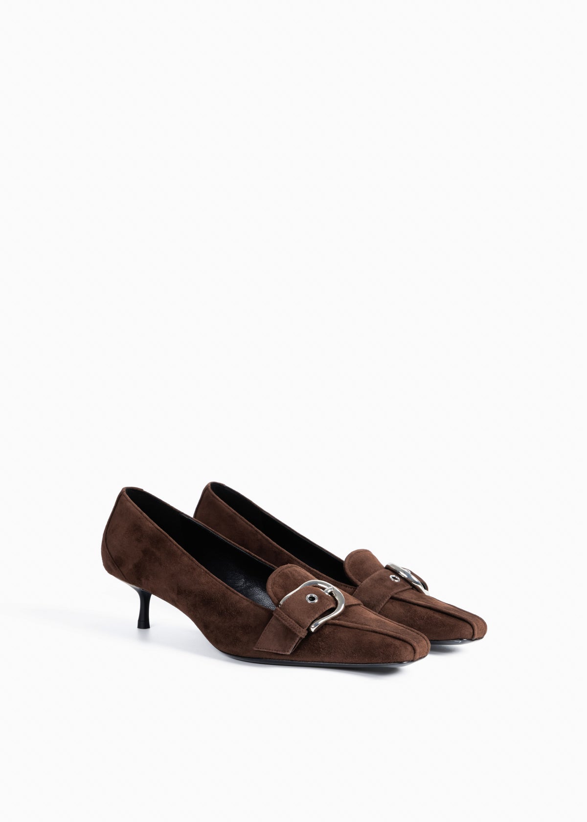 The Calla in dark brown suede